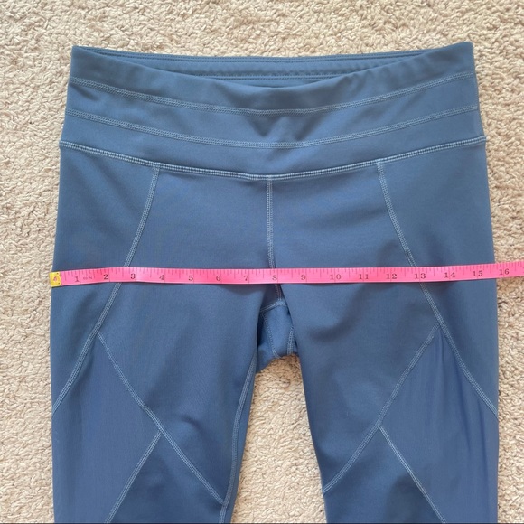 Athleta Mesh Sonar Capri Blue Athletic Crop Leggings Size Small Tall - Picture 11 of 16